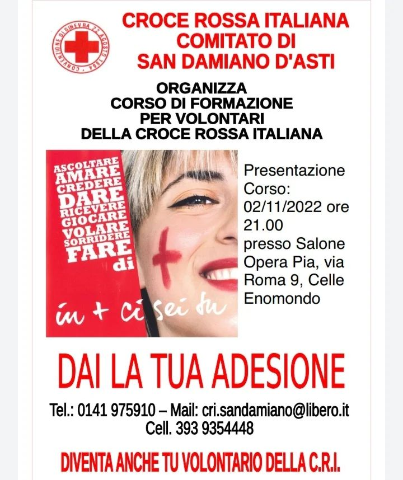 Celle Enomondo | Presentazione corso volontari Croce Rossa Italiana